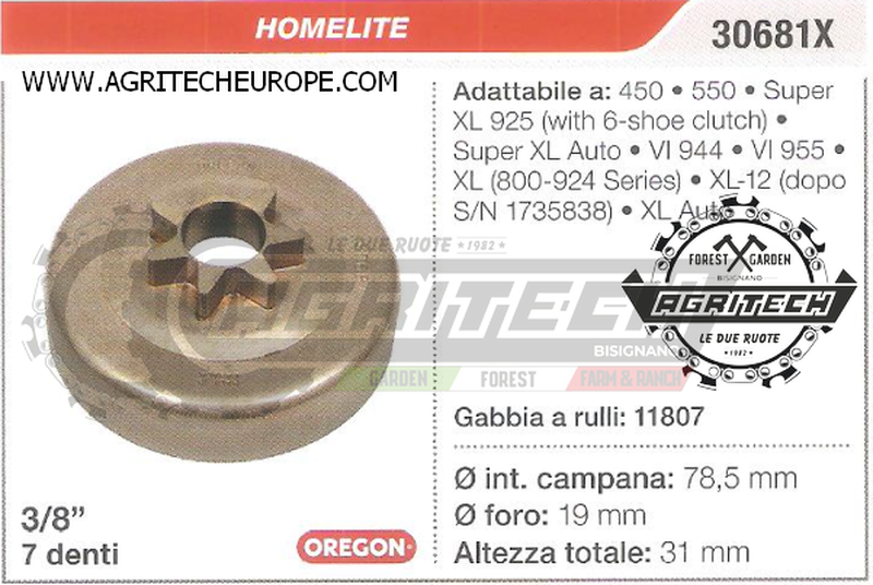 Pignone Campana Frizione Motosega SOLO 639 644 651 651SP 005922