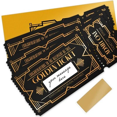 Ashton and Wright Golden Ticket - Surprise Scratch Off Card Present Gift