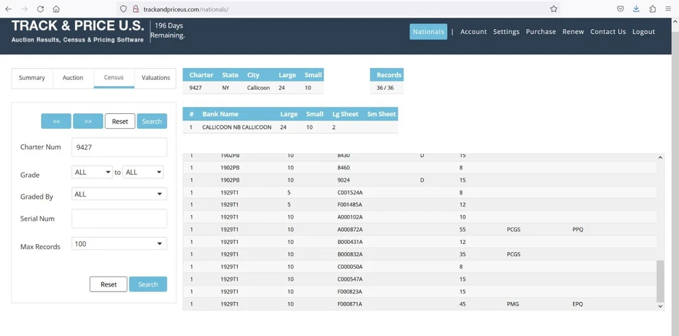 1929 $10 National Currency Callicoon, New York CH# 9427 PCGS 55PPQ TOP POP 1/0 - Image 2 of 4