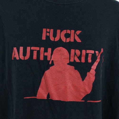 F Authority Men’s T-Shirt Size XL Military Militia Guns F*CK Authority Rebellion - Picture 6 of 7