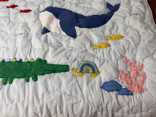 NEW-Pottery Barn Kids Under the Sea Baby Quilt - Picture 3 of 7