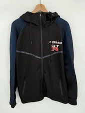 Nissan GTR Racing Hoodie Full Zip Sweatshirt Mens Size XL Black JDM Nismo