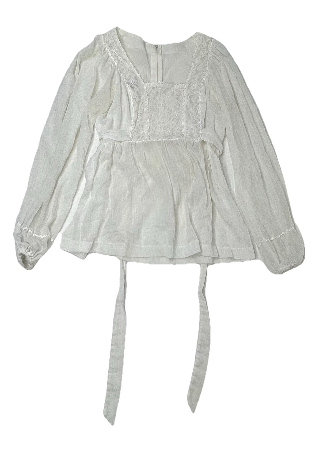 Vintage Just Tops Of California Lacey Blouse Floral Coquette Size M
