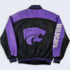 Kansas State Wildcats Vintage 90s Leather Bomber Jacket - KSU University