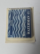 Waterman Blue/Black Fountain Pen Cartridges Pack of 8 Large Size Standard Sealed