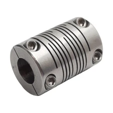 Stainless Steel Shaft Coupling, ø0.375in Bore, 1.1in Length x ø0.75in OD