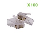 CAT5e ETHERNET RJ45 NETWORK PLUGS CONNECTORS USE WITH BULK ETHERNET - 100 PACK