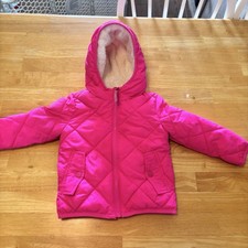 Cat And Jack Puffer Jacket Size 2T Pink Plush Lining Toddler Coat