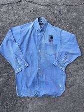 Vintage Microsoft Windows 95 Button Up Shirt Large Faded Distressed Computer Pro