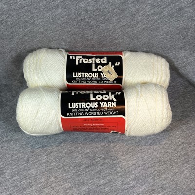 2 Brand New Vintage MALINA , 4ply, Acrylic, 4oz. Skeins 1 White Frosty Brand New