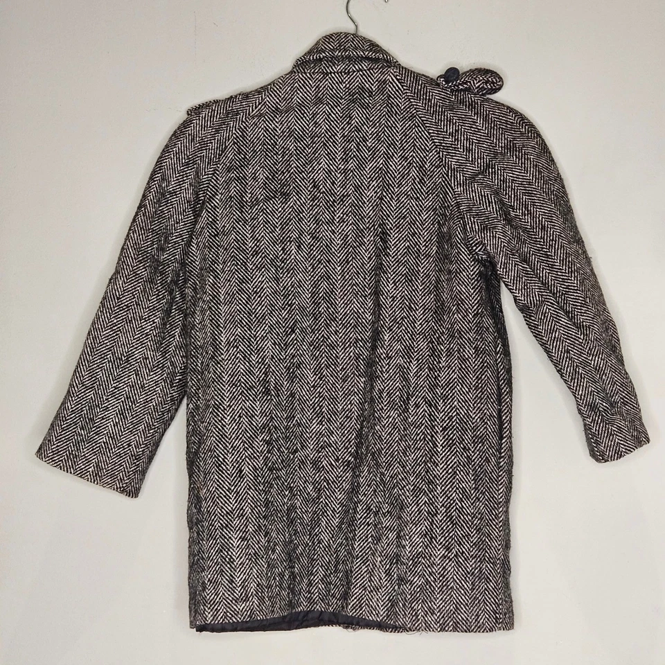 Винтажное детское двубортное пальто из шерстяной смеси Winnie the Pooh размер 7 в елочку - Изображение 2 из 4