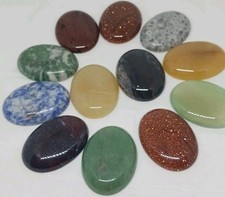 cabochons Natural Stone 30x40mm Oval Cab DIY Jewelry Making No Holes 12 items