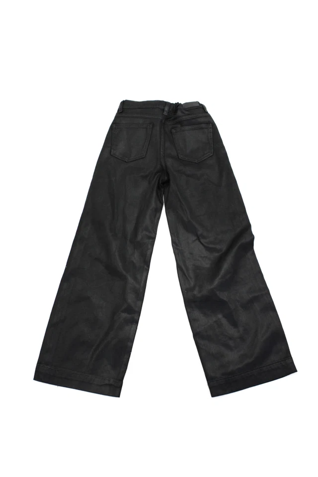 DL1961 女式棉质拉链纽扣衬里紧身腿裤黑色 14 码 — 第 2/4 张图片