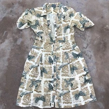 GIRLS FROM SAVOY anthropologie Alary Shirt Dress 6 Birds Butterflies Fit & Flare