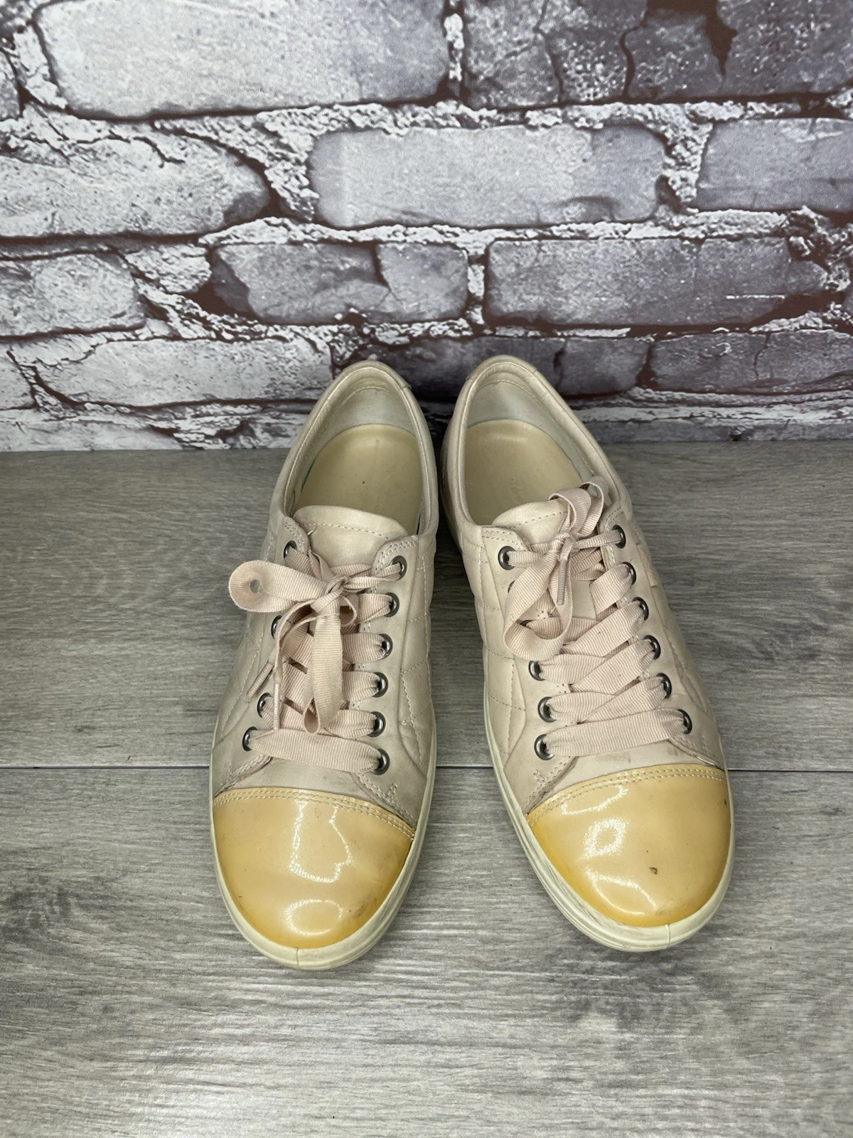 Scarpe stringate ECCO moda sneaker morbide trapuntate cravatta rosa polvere donna 39EU 8 5M US