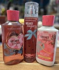 Bath  Body Works Velvet Sugar Body Mist Body Wash  Body Lotion Set of 3 New