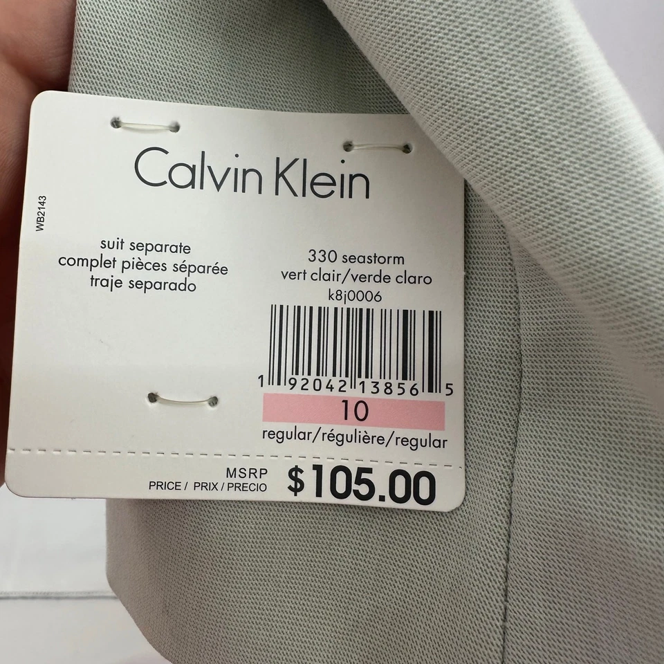Blazer Calvin Klein Niños Talla 10 Verde Espuma de Mar Pascua Primavera Iglesia Traje Chaqueta Foto 4 de 4