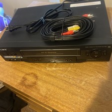 Sony vhs player SLV-N51 Tested No Remote 19 Micron Head New AV Cords GUC