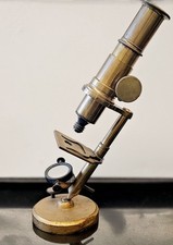 Antique 19th Century French Brass Monocular Microscope – Marked "DÉPOSÉ"