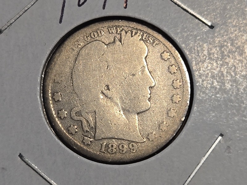 1899 S Silver Barber Quarter 25C Coin Twenty-Five Cents San Francisco Tough Date