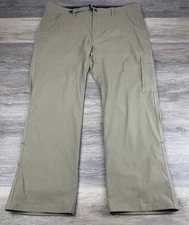 Prana Stretch Zion Pants Mens 40x30 Belted Cargo Roll Snap Outdoors Hiking Khaki