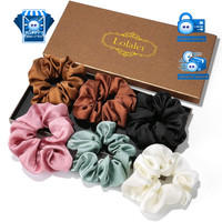 Haargummis Seide Scrunchies Satin 6 Farben Groß Elastisch FüR Damen Frauen