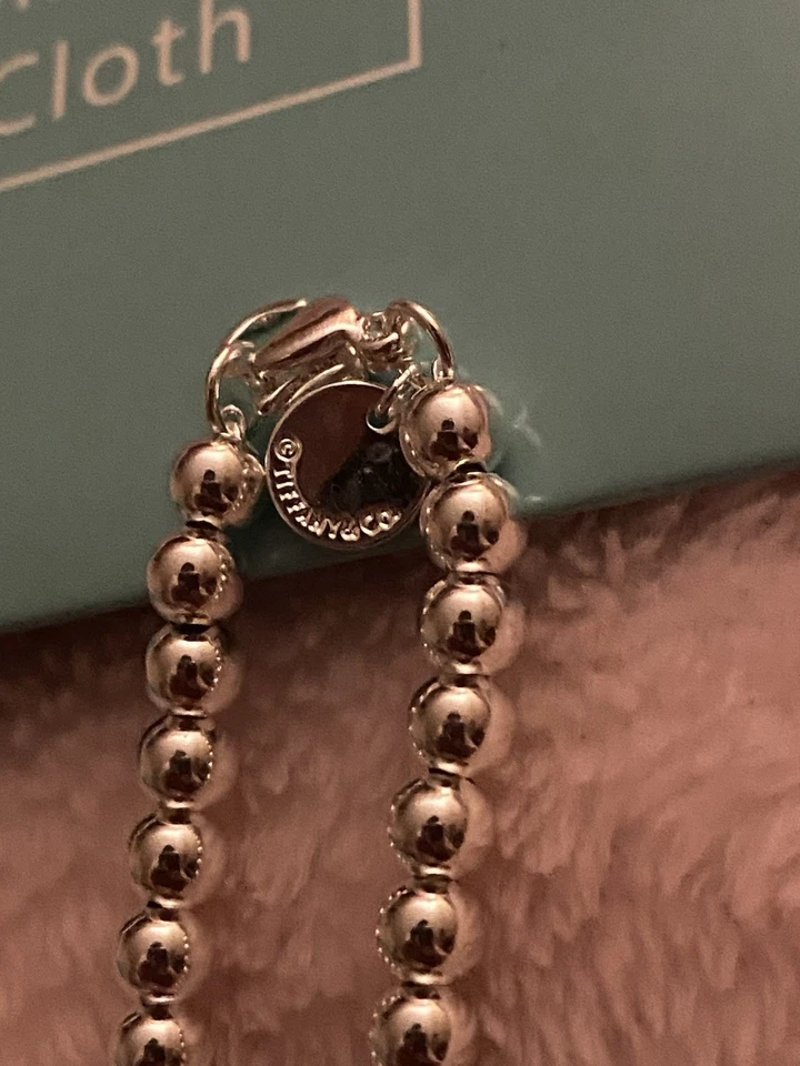 Tiffany & Co Blue Heart Mini Double Bracelet 18cm Sterling Silver 925 with Box - image 4 of 4