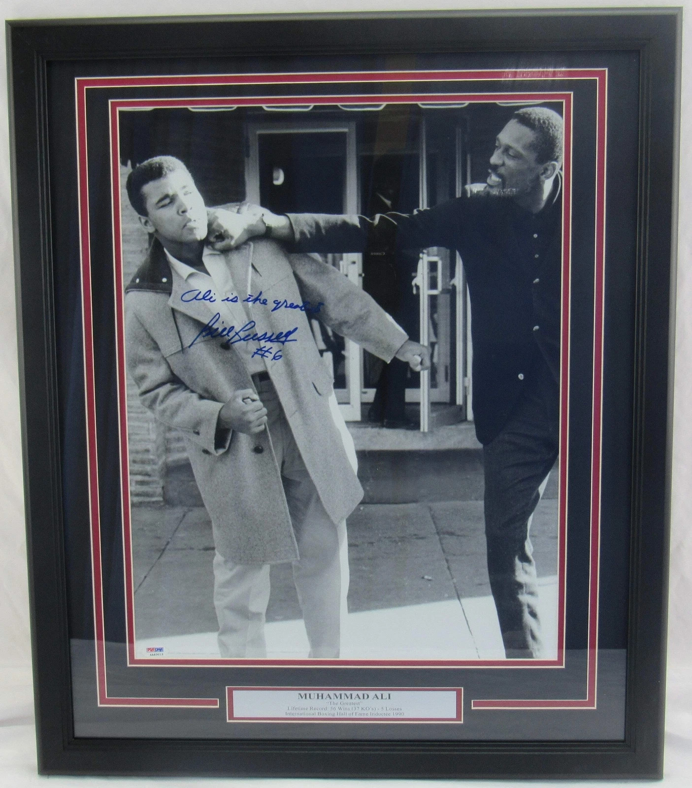 Bill Russell Autographed Signed Boston Celtics 16 x 20 photo PSA COA with MUHAMMAD ALI Celtics 