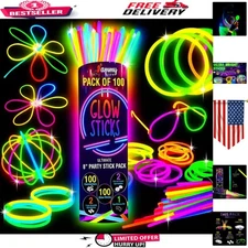 Vibrant 205 Pcs Glow Stick Set - Perfect for Halloween, Weddings, and Parties