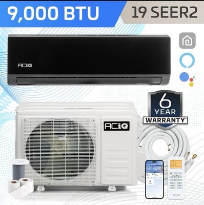 9000 BTU 115V Ductless Mini Split Air Conditioner & Heat Pump AC Kit, 19 SEER2