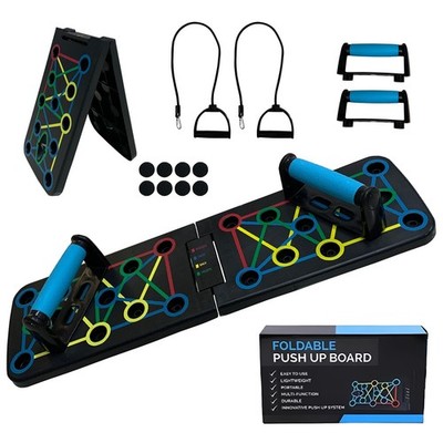 Laaorr Push Up Board Widerstandsbänder Full Gym Home Workout Mehrfarbig