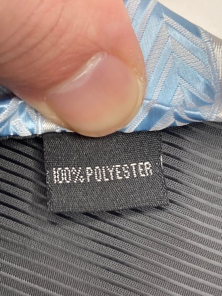 Linea-Cordoba Mens Formal Necktie 59"Lx4"W Blue / White Neck Tie - Image 3 of 4