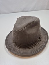 Stetson Hat Fedora Mens One Size Brown Linen Lined Lightweight Casual Summer