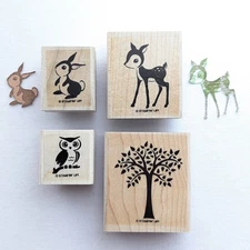 Stampin' Up Forest Friends Wood Rubber Stamp Animal Scrapbooking Craft Supplies