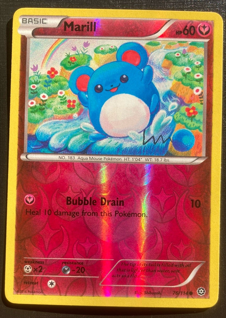 Marill 76/114 Pokémon Steam Siege Reverse Holo Common TCG LP