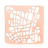 Cavill AnhäNger Damen 925 Silber RoséVergoldet Quadrat Modern 29X29Mm