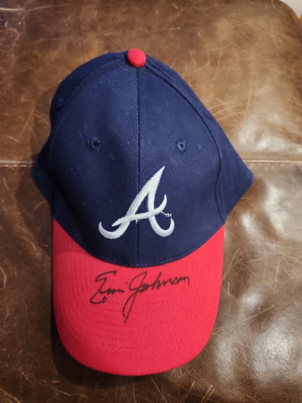 Ernie Johnson Autograph Atlanta Braves Hat