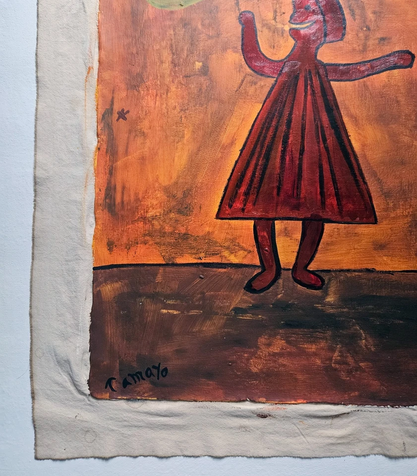 Pintura al óleo abstracta mexicana firmada por Rufino Tamayo sobre lienzo - Arte moderno Foto 3 de 4