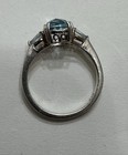 Elegant Aquamarine Oval STS Solitaire Accent Women Ring Size 6.75 — photo 5