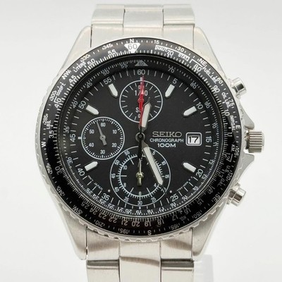 Seiko Pilot Chronograph Watch SND253 7T92-0CF0 Used Authentic