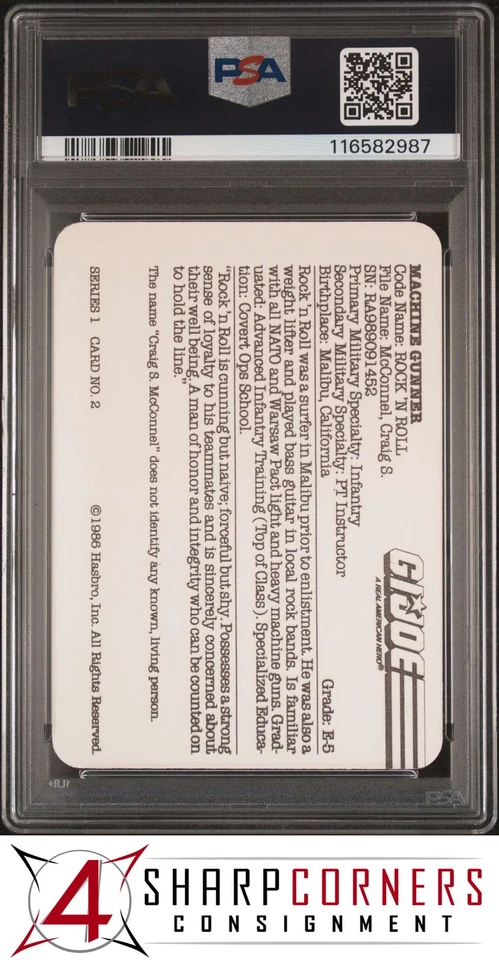 1986 HASBRO G.I. JOE #2 ROCK 'N ROLL  PSA 10 - Image 2 of 3