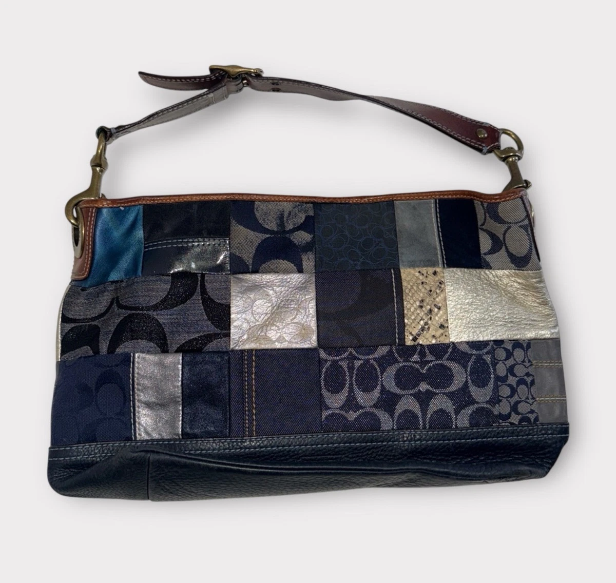 Coach Patchwork Denim Exterior Shoulder Bags Bags & Handbags for
