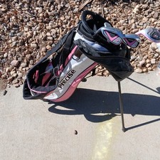 Precise X7 Junior Girls Golf Club Set Pink LH Left Stand Bag kids height 48-52"