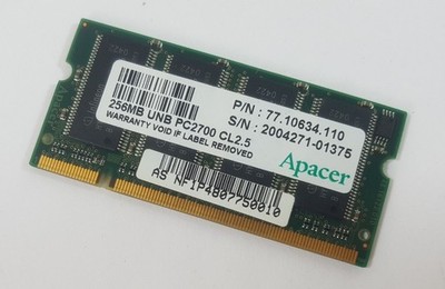 Apacer 256MB DDR1 PC2700 77.10634.110 Notebook Ram Speicher 333MHz