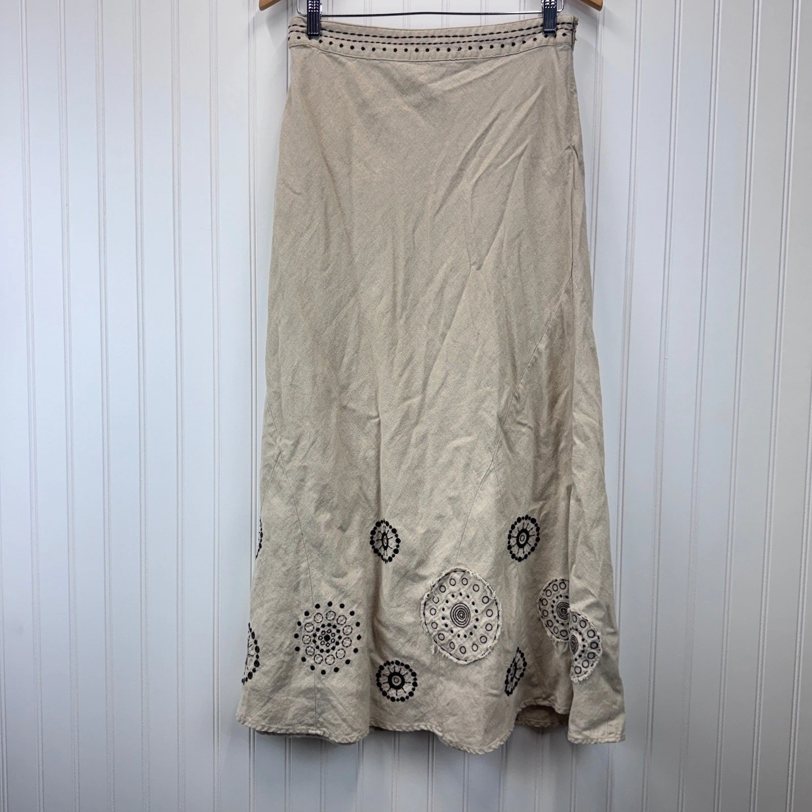 Carole Little Maxi Skirt Wm 8 Beige Linen Blend Embroidered Boho Artsy Lagenlook
Opens in a new wind