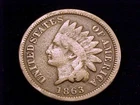 1863 Copper Nickel Indian Head Cent, Good grade