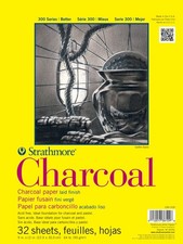 Strathmore 300 Series Charcoal Paper Pad, Glue Bound, 11x17 11x17, White