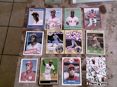 ERIC DAVIS 1991 STARTING LINEUP 2 CARD PANEL+10DIF IDD ERIC REDS HARD  RC