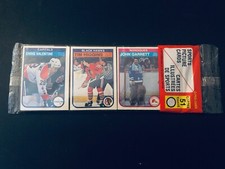 1982-83 OPC O-Pee-Chee Hockey Unopened Rack Pack Wax - John Garrett on Front