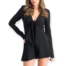 Material Girl Shimmer Tie Front Romper